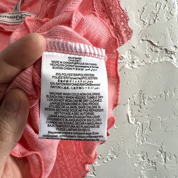 NWT BCBG pink lace cropped babydoll y2k tank top womens large bella swan - Picture 6 of 7